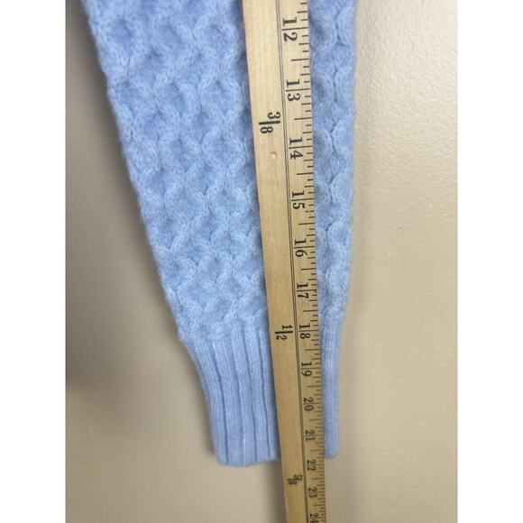 Nordstrom Cable Knit Mock Neck Light Blue Sweater Womens Size XS - Picture 13 of 15